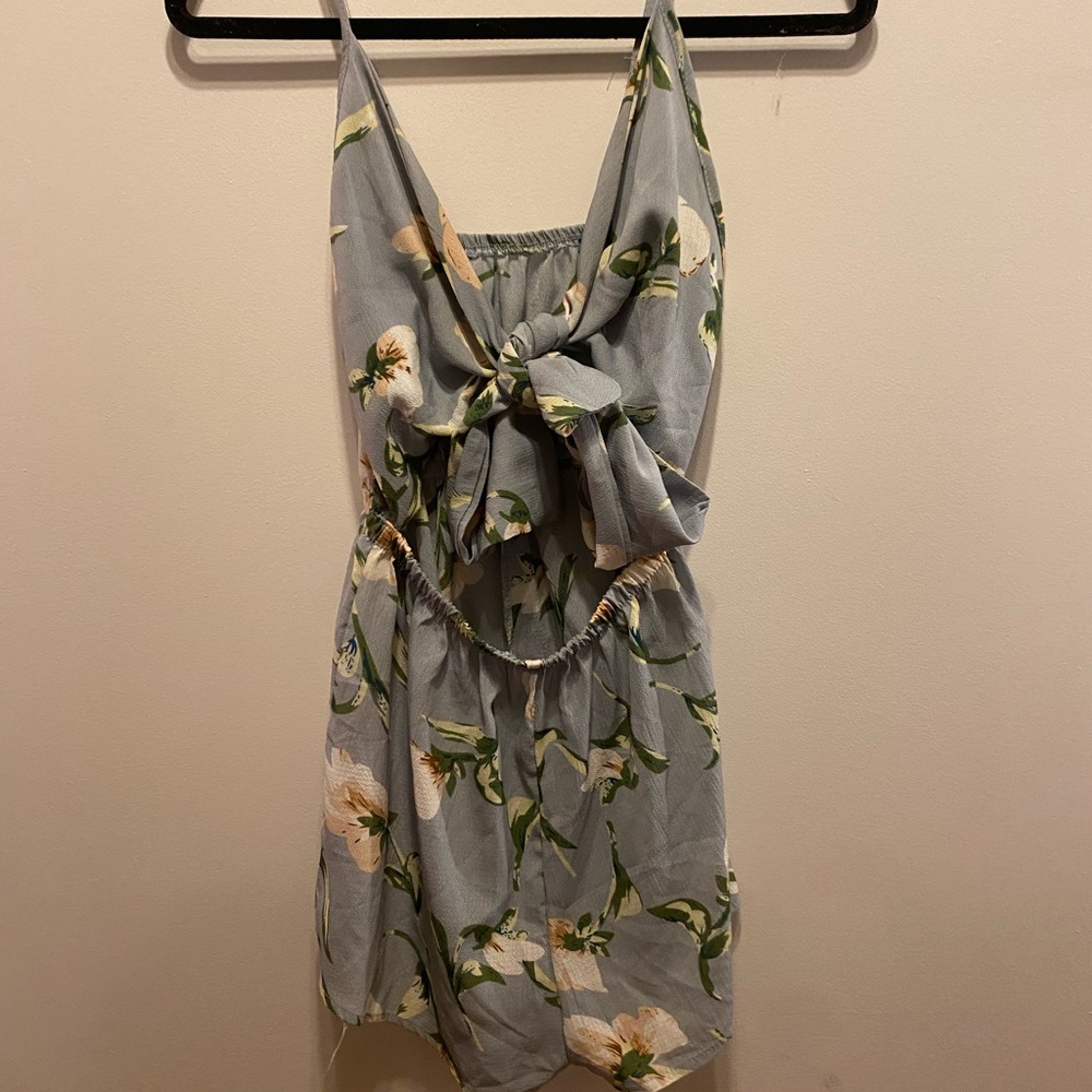 Blue floral romper